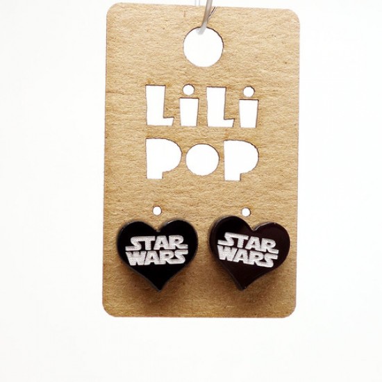 Boucles d'oreilles Lili POP- Star Wars ( Cœur Noir)
